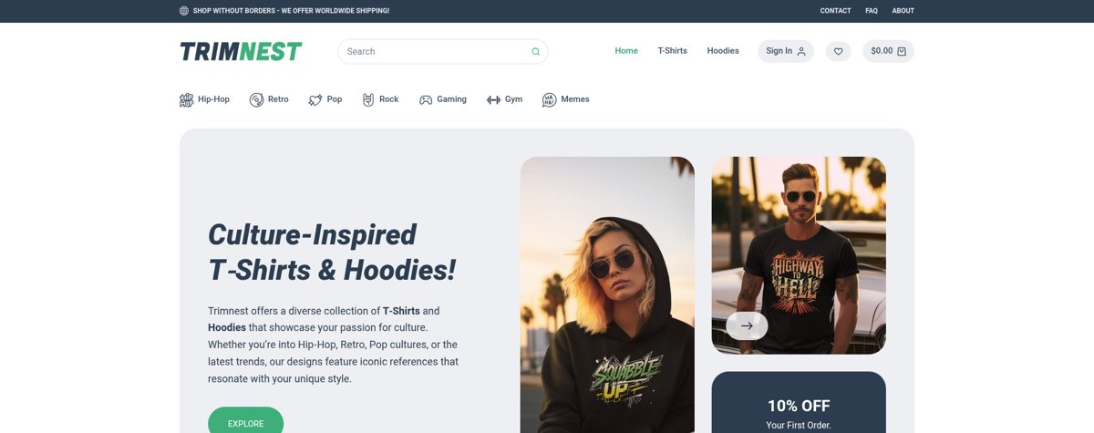 Trimnest website designed and built by grapes.agency