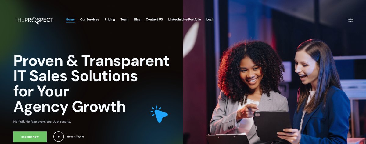 The Prospect website designed and built by grapes.agency