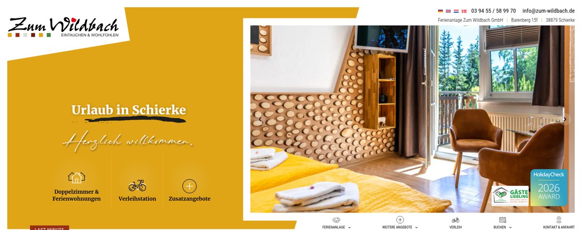 Zum Wildbach website designed and built by grapes.agency